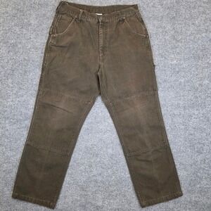 Lakin McKey Carpenter Pants Mens 32x29 Brown Double Knee Duck Canvas Workwear